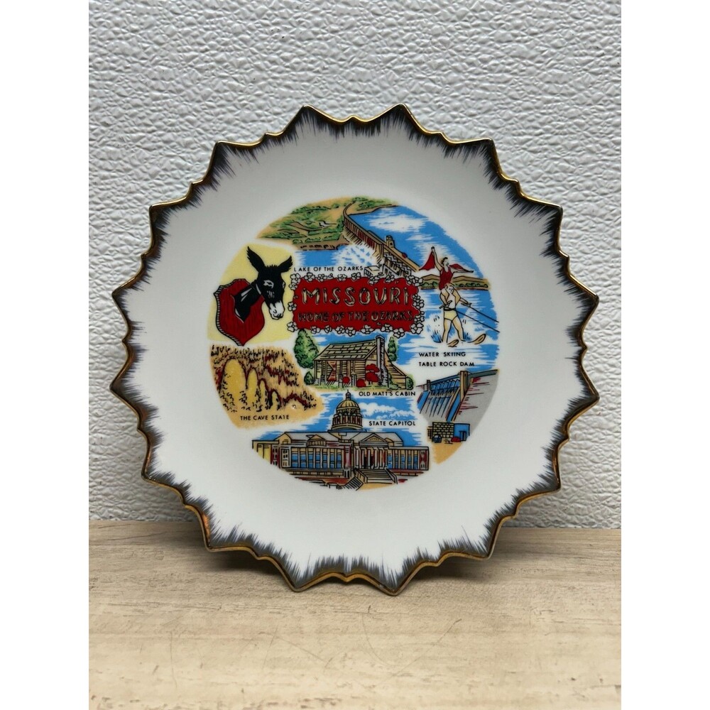 Vtg Missouri Home Of The Ozarks Decorative Porcelain Collectible Plate